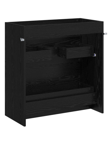 Mobiletto da Bagno Sotto Lavabo Rovere Nero 78,5 x 37,5 x 81 cm