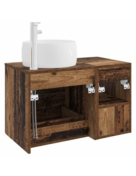 Set di mobili per il bagno 2 pcs Legno antico