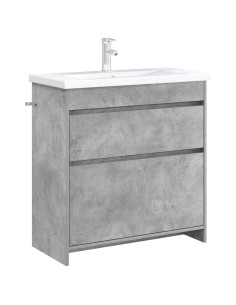 Mobiletto da Bagno Sotto Lavabo Grigio Cemento 2