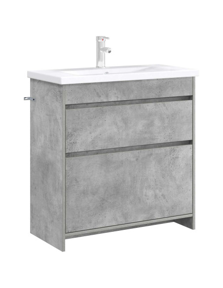 Mobiletto da Bagno Sotto Lavabo Grigio Cemento