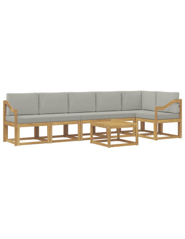 Set di divani da esterno 7 pcs Bianco e Grigio Chiaro