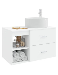Set di mobili per il bagno 2 pcs Bianco Legno ingegnerizzato 2