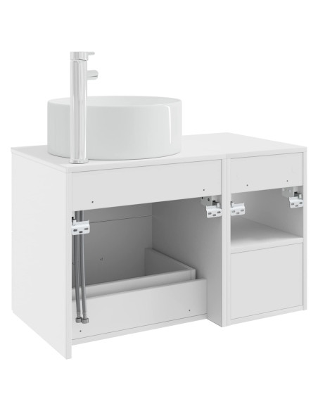 Set di mobili per il bagno 2 pcs Bianco Legno ingegnerizzato