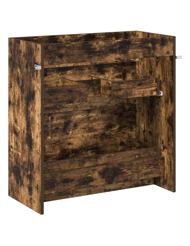 Mobiletto da Bagno Sotto Lavabo Rovere Fumo 78,5 x 37,5 x 81 cm