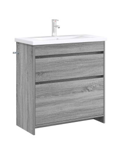 Mobiletto da Bagno Sotto Lavabo Sonoma grigio 2