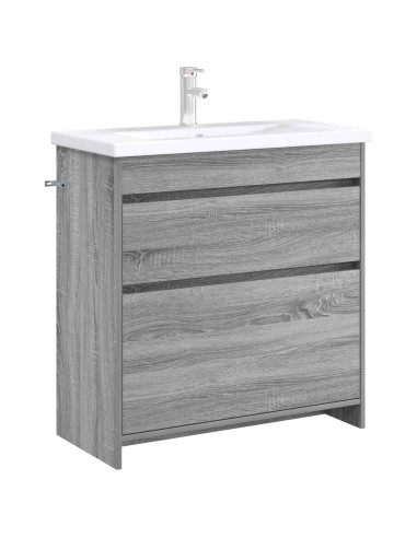 Mobiletto da Bagno Sotto Lavabo Sonoma grigio