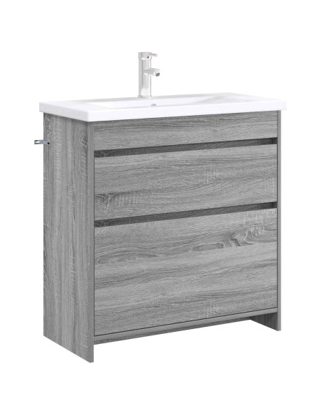 Mobiletto da Bagno Sotto Lavabo Sonoma grigio