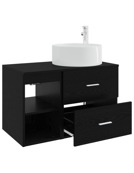 Set di mobili per il bagno 2 pcs Rovere Nero