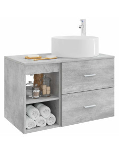 Set di mobili per il bagno 2 pcs Grigio Cemento 2