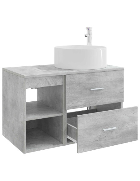 Set di mobili per il bagno 2 pcs Grigio Cemento