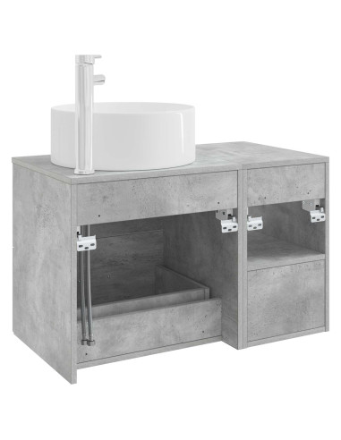 Set di mobili per il bagno 2 pcs Grigio Cemento