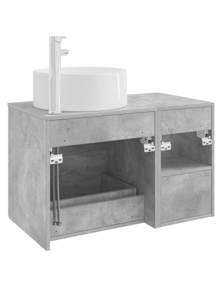Set di mobili per il bagno 2 pcs Grigio Cemento