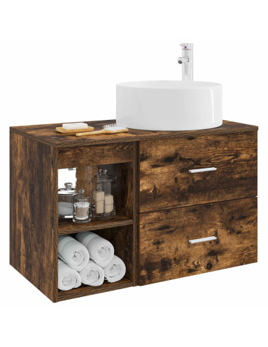 Set di mobili per il bagno 2 pcs Rovere Fumo