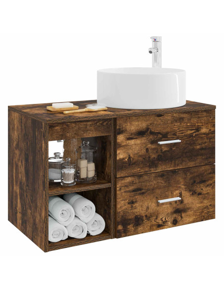 Set di mobili per il bagno 2 pcs Rovere Fumo