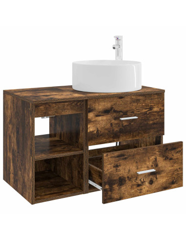 Set di mobili per il bagno 2 pcs Rovere Fumo