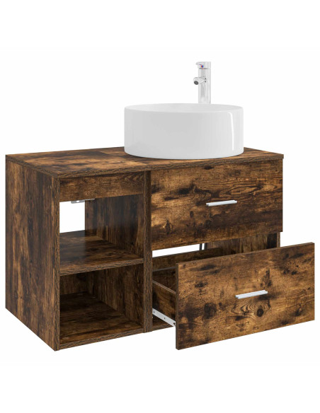 Set di mobili per il bagno 2 pcs Rovere Fumo