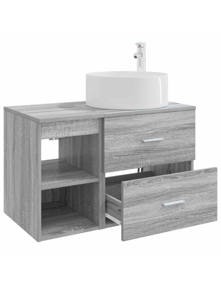 Set di mobili per il bagno 2 pcs Sonoma grigio