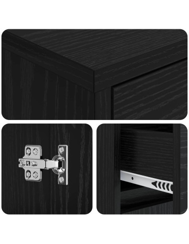 Mobile da Bagno Rovere Nero 35 x 36,5 x 85 cm