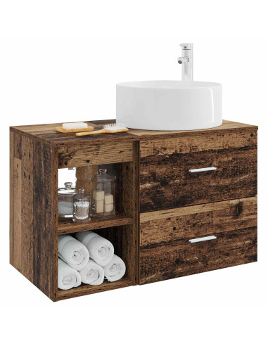 Set di mobili per il bagno 2 pcs Legno antico