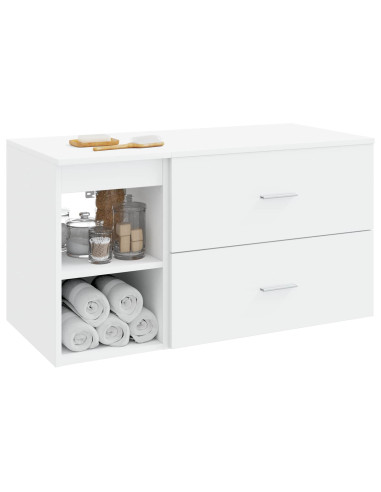 Set di mobili per il bagno 2 pcs Bianco Legno ingegnerizzato
