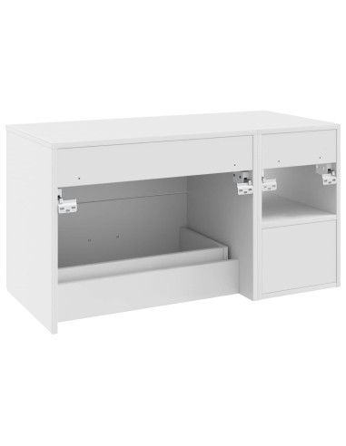 Set di mobili per il bagno 2 pcs Bianco Legno ingegnerizzato