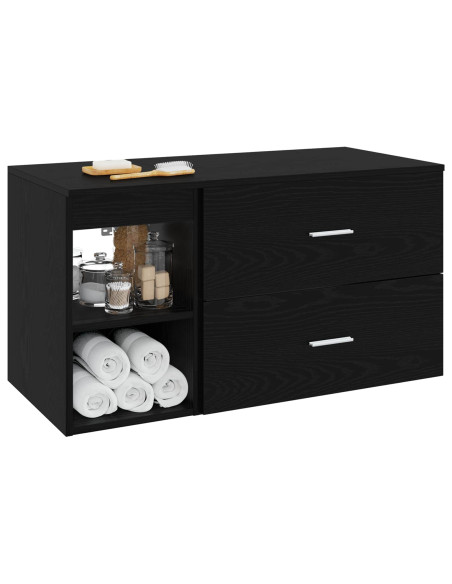 Set di mobili per il bagno 2 pcs Rovere Nero
