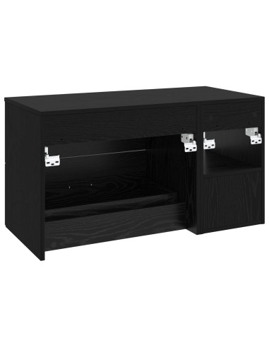 Set di mobili per il bagno 2 pcs Rovere Nero