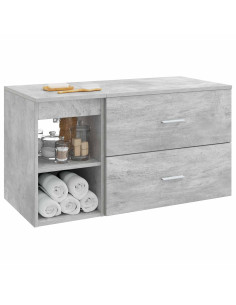 Set di mobili per il bagno 2 pcs Grigio Cemento 2