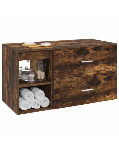 Set di mobili per il bagno 2 pcs Rovere Fumo