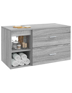 Set di mobili per il bagno 2 pcs Sonoma grigio 2