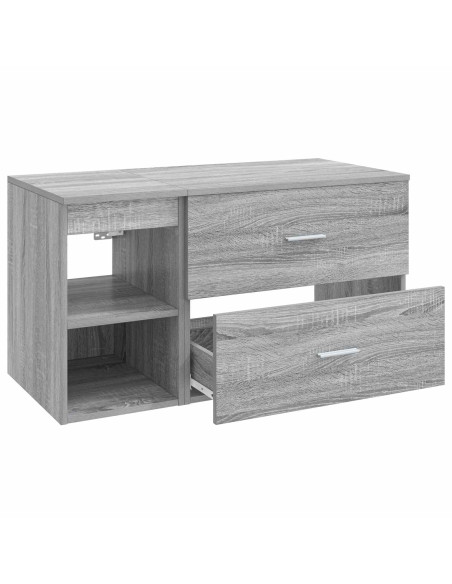 Set di mobili per il bagno 2 pcs Sonoma grigio