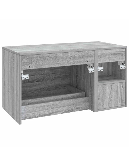 Set di mobili per il bagno 2 pcs Sonoma grigio