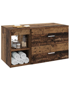 Set di mobili per il bagno 2 pcs Legno antico 2