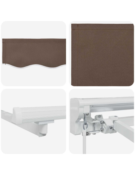 Tenda retrattile manuale Tortora 5 x 3 m Poliestere e Alluminio