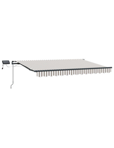 Tenda Retrattile Grigio chiaro e bianco 500 × 300 cm Tessuto