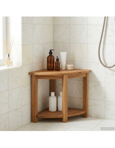 Tavolo Laterale da Bagno Naturale 45 x 45 x 46 cm