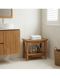 Tavolo Laterale da Bagno Naturale 50 x 35 x 45 cm