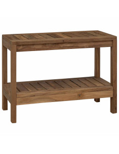 Tavolino da Bagno Naturale 60 x 30 x 45 cm Legno di teak solido 2