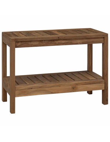 Tavolino da Bagno Naturale 60 x 30 x 45 cm Legno di teak solido