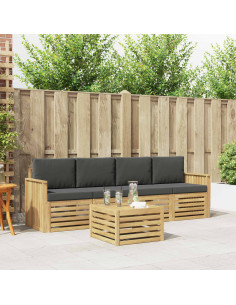 Set di divani da esterno 5 pcs Bianco e Antracite Poliestere