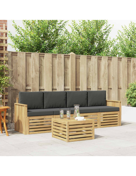 Set di divani da esterno 5 pcs Bianco e Antracite Poliestere
