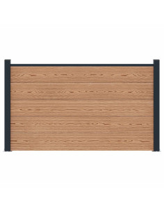 Pannello di Recinzione WPC e Alluminio Marrone 2