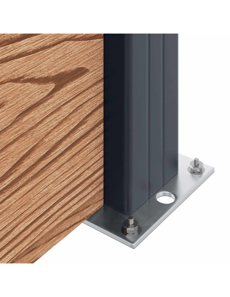 Pannello di Recinzione WPC e Alluminio Marrone
