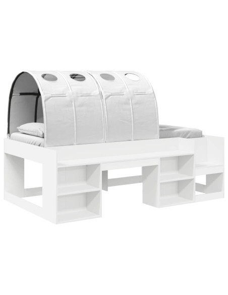 Letto con Tunnel 3 pcs Bianco Legno ingegnerizzato