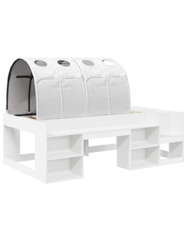 Letto con Tunnel 4 pcs Bianco Legno ingegnerizzato