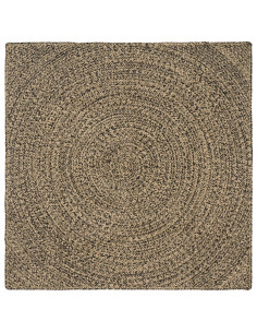 Tappeti per area Naturale e Nero 120 x 120 cm Juta