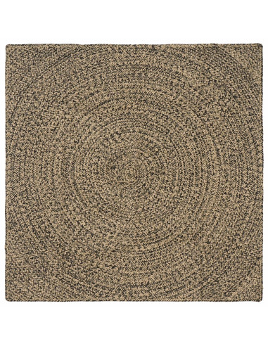 Tappeti per area Naturale e Nero 120 x 120 cm Juta