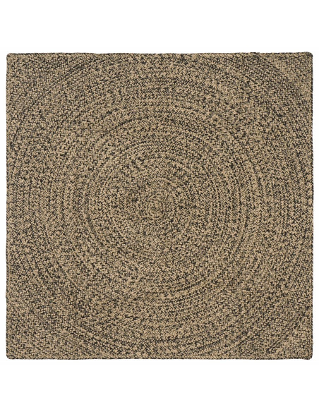 Tappeti per area Naturale e Nero 120 x 120 cm Juta