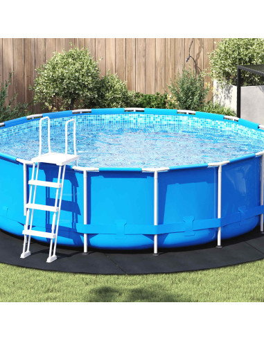 Telo per Fondo Piscina Nero Ø 396 cm Tessuto Non Tessuto