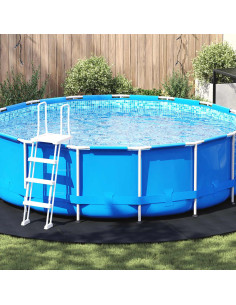 Telo per Fondo Piscina Nero Ø 500 cm Tessuto Non Tessuto
